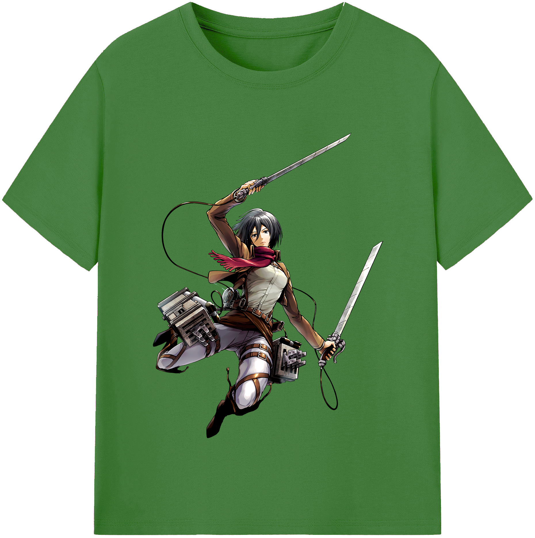 （画像用） 進撃の巨人 ミカサ·アッカーマン Attack on Titan Mikasa Ackerman レディースカジュアルプリントTシャツ（綿100％）